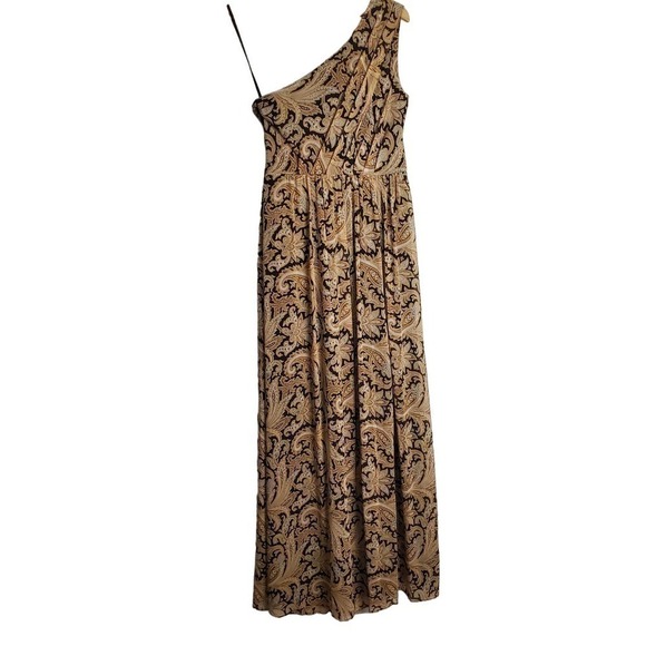 Lauren Ralph Lauren Dress Womens 6 Paisley Crinkle Georgette One Shoulder Gown - Picture 2 of 12